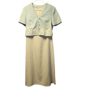 Vintage Plaza South Petites Gingham Dress Set